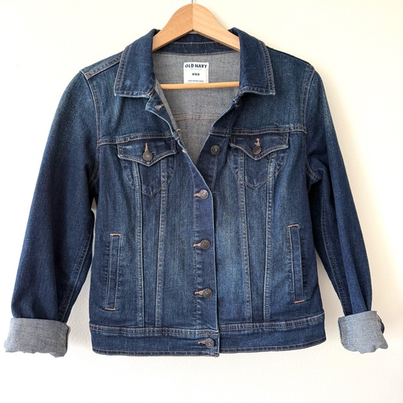 Old Navy Jackets & Blazers - Old Navy Vintage Classic Dark Wash Denim Jean Jacket Americana Heritage